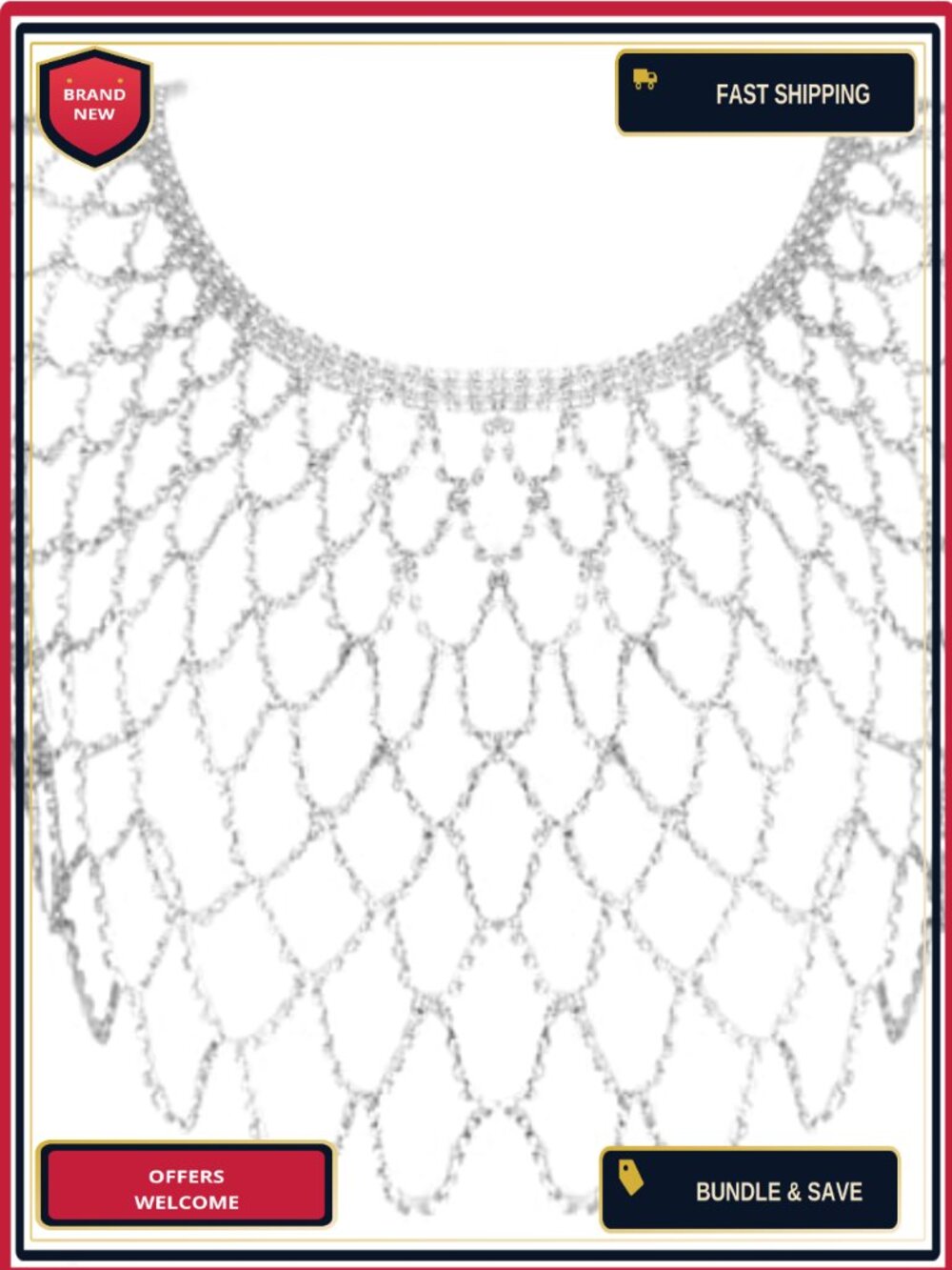 Rhinestone Body Chain Statement Necklace Bridal Jewelry Costume Party